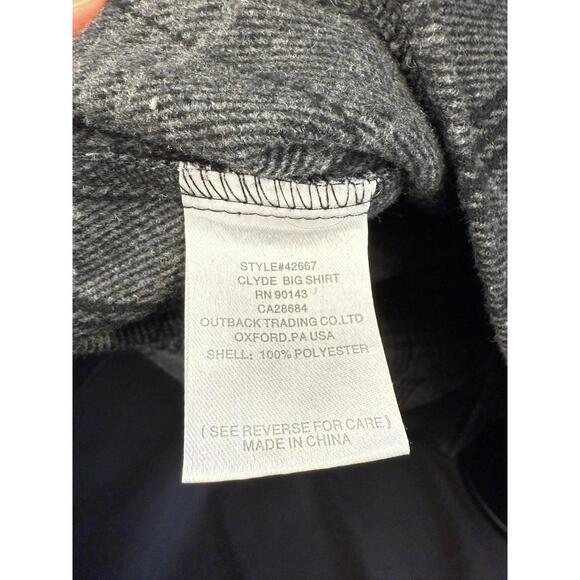 Outback Trading Company Shirt Mens Large‎ Gray Plaid Clyde Big Western Button Up - Picture 6 of 6